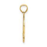14k Yellow Gold Pendant with Horseshoe, Four-Leaf Clover, and Good Luck Engraving