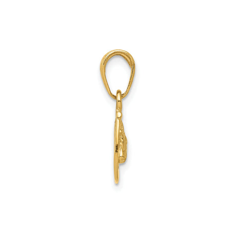 14k Yellow Gold Horse Head Horseshoe Pendant, Western Equestrian Charm for Men and Women