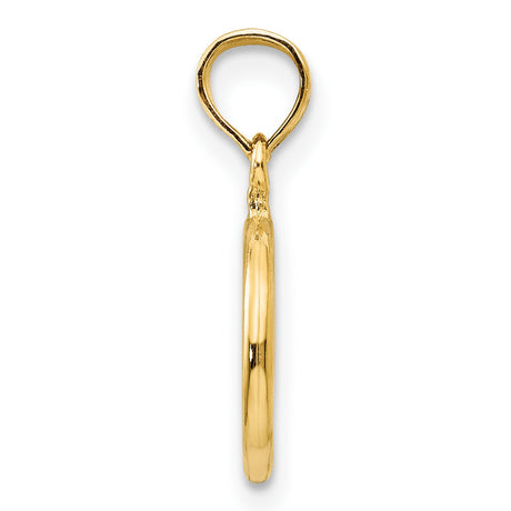 14k Yellow Gold Peace Symbol Pendant, Boho Style Harmony Charm for Women or Unisex Wear