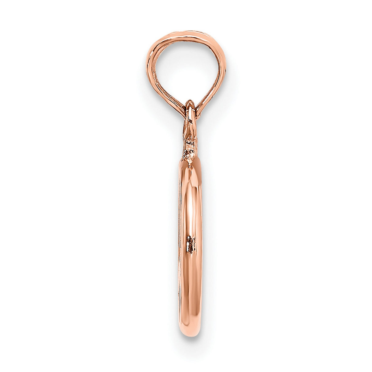 14k Rose Gold Peace Pendant, Classic Peace Symbol, Boho Spiritual Jewelry for Women and Unisex
