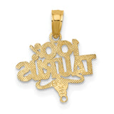 100% Taurus Words And The Bull Zodiac Symbol Charm Pendant in Real 14k Yellow Gold