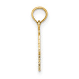 100% Libra Words And Scales Zodiac Symbol Charm Pendant in Real 14k Yellow Gold