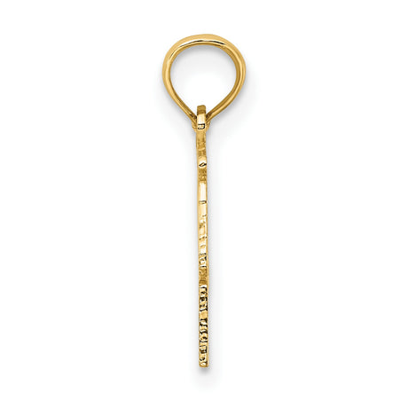 14k Yellow Gold Libra Pendant with Scales and 100 Percent Libra Engraving