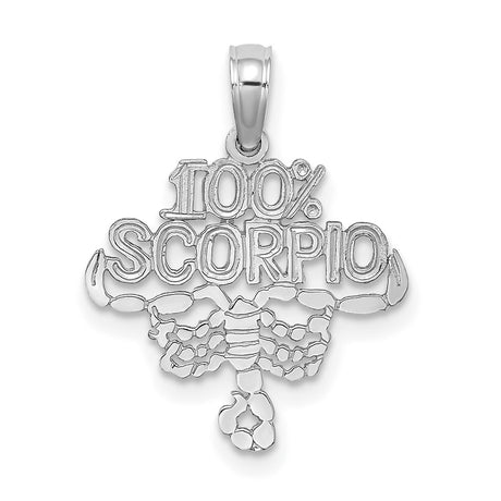 14k White Gold Scorpio Zodiac Pendant with Scorpion Design and Horoscope Symbol