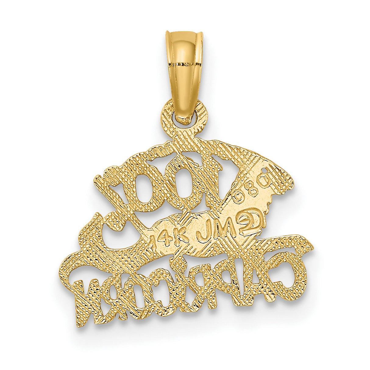 100% Capricorn Words And Goat Zodiac Symbol Charm Pendant in Real 14k Yellow Gold