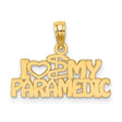 14k Yellow Gold Pendant with Caduceus Symbol and I Heart My Paramedic Design