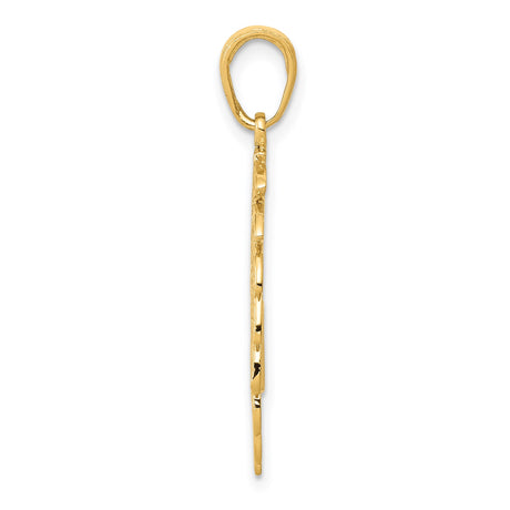 14k Yellow Gold Native American Chief Head Pendant with Feathered Headdress, Tribal Design