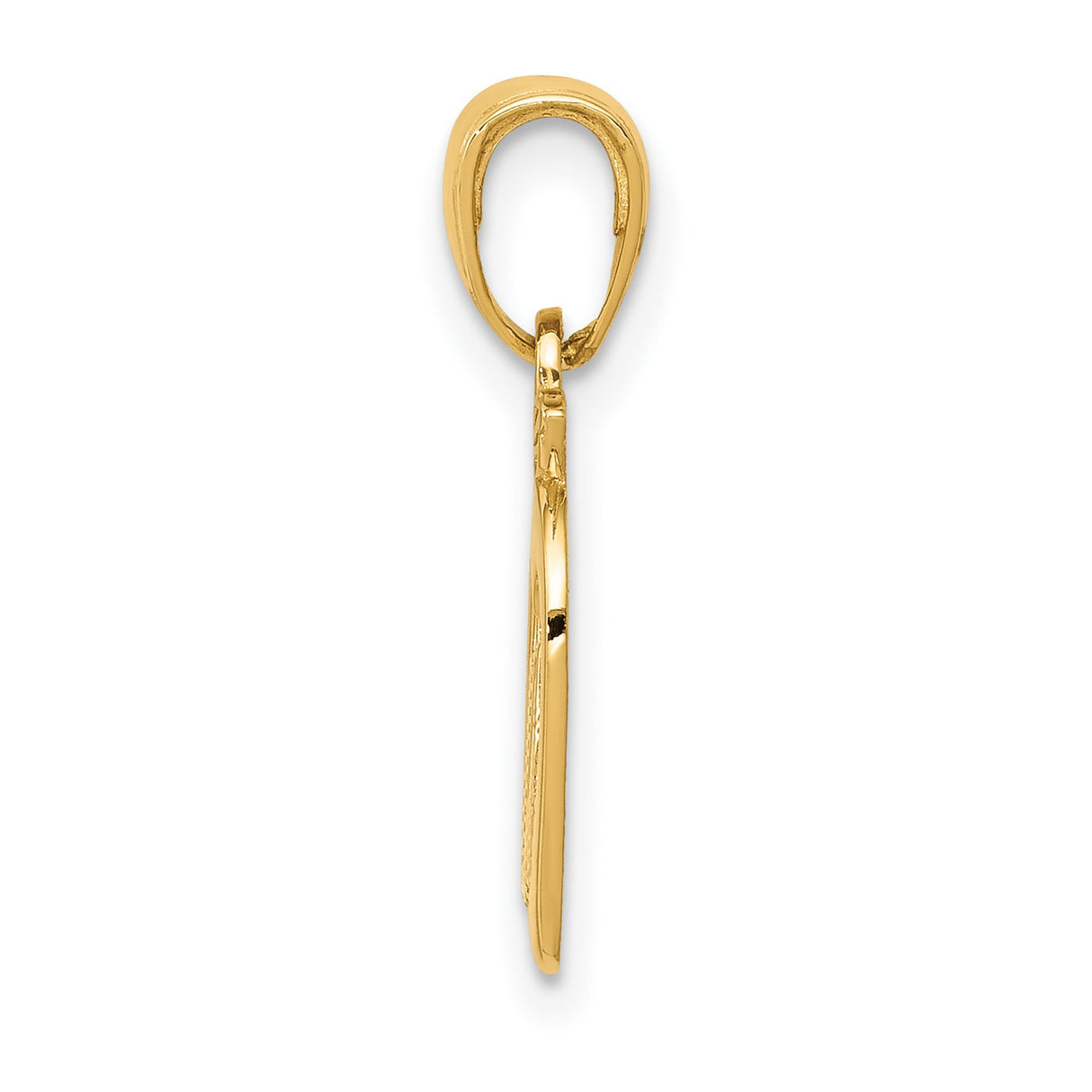 14k Yellow Gold Apple Pendant with New York City Skyline Cutout, NYC Travel Charm