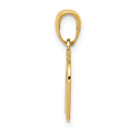 14k Yellow Gold Apple Pendant with New York City Skyline Cutout, NYC Travel Charm
