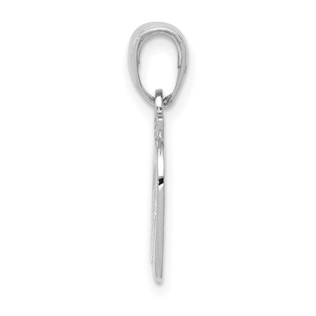 14k White Gold New York Skyline Apple Pendant Charm, NYC Architecture Design