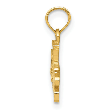 14k Yellow Gold Paris Pendant with Eiffel Tower Letter Design, Travel Charm