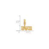 14k Yellow Gold Paris Pendant with Eiffel Tower Letter Design, Travel Charm