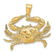 10k Yellow Gold Crab Pendant with Cancer Zodiac Symbol, Nautical Ocean Theme