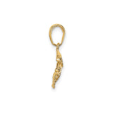 14k Yellow Gold Whale Pendant with Mother and Calf Design, Nautical Marine Jewelry