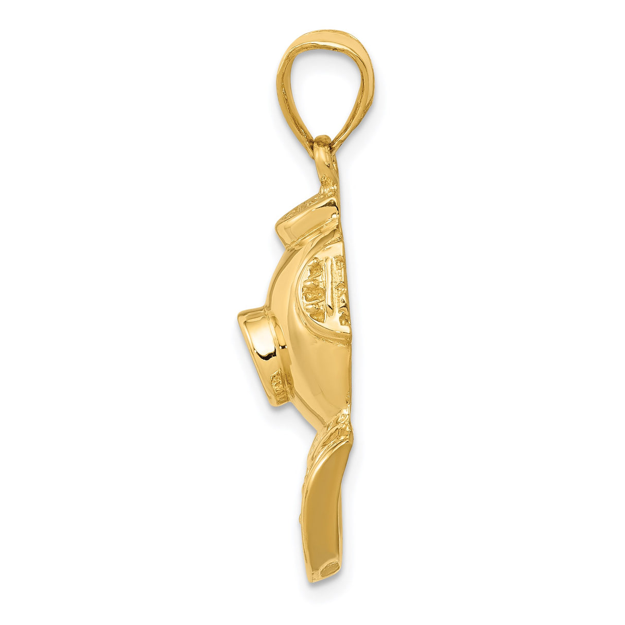 14k Yellow Gold Deep Sea Diving Helmet Pendant, Nautical Marine Explorer Theme