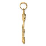 14k Yellow Gold Anchor Pendant with Rope Detailing, Nautical Christian Symbol for Men or Unisex