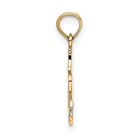 14k Yellow Gold I Do Nails Pendant, Bold Text Charm for Nail Technicians and Salon Professionals