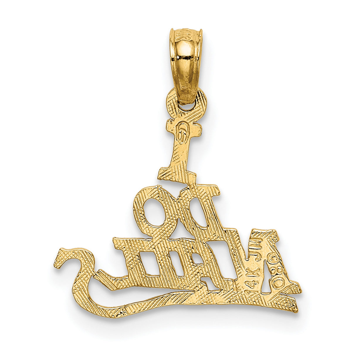 14k Yellow Gold I Do Nails Pendant, Bold Text Charm for Nail Technicians and Salon Professionals