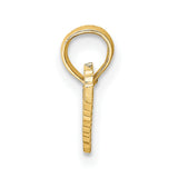 14k Yellow Gold Teacher Script Pendant, Cursive Word Charm for Women or Unisex Wear