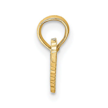 14k Yellow Gold Teacher Script Pendant, Cursive Word Charm for Women or Unisex Wear