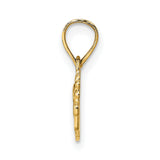14k Yellow Gold Teacher Pendant with Flower Accent, Sentimental Appreciation Charm