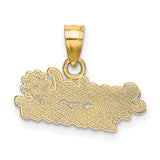 14k Yellow Gold Teacher Pendant with Flower Accent, Sentimental Appreciation Charm
