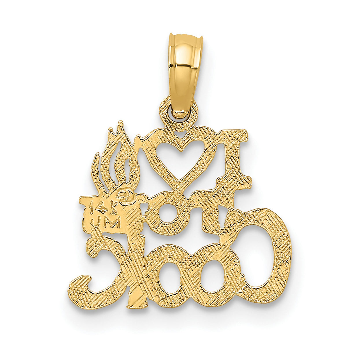 14k Yellow Gold Pendant with Heart and Cooking Pot Flame Detail, Culinary Chef Charm