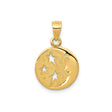 14k Yellow Gold Moon and Stars Pendant with Cutout Star and Crescent Moon Face Design