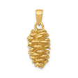 14k Yellow Gold Pinecone Pendant, Nature-Inspired Botanical Design for Women and Unisex Wear
