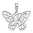 14k White Gold Butterfly Pendant, Openwork Design Symbolizing Transformation and Renewal
