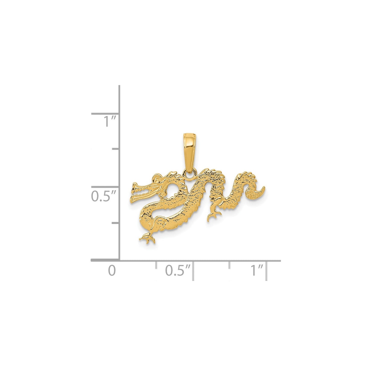 14k Yellow Gold Dragon Pendant, Chinese Symbol of Strength and Power, Asian Inspired Charm