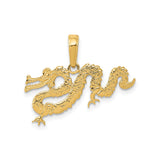 14k Yellow Gold Dragon Pendant, Chinese Symbol of Strength and Power, Asian Inspired Charm
