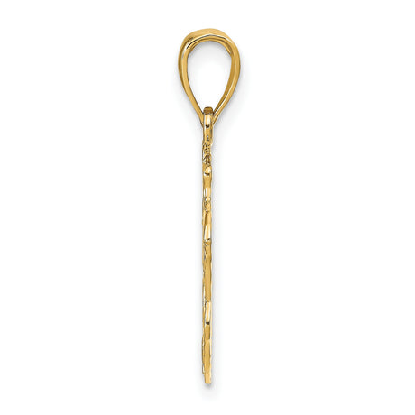 Male Lion Head With Cut-Out Mane Accents Charm Pendant in Real 14k Yellow Gold