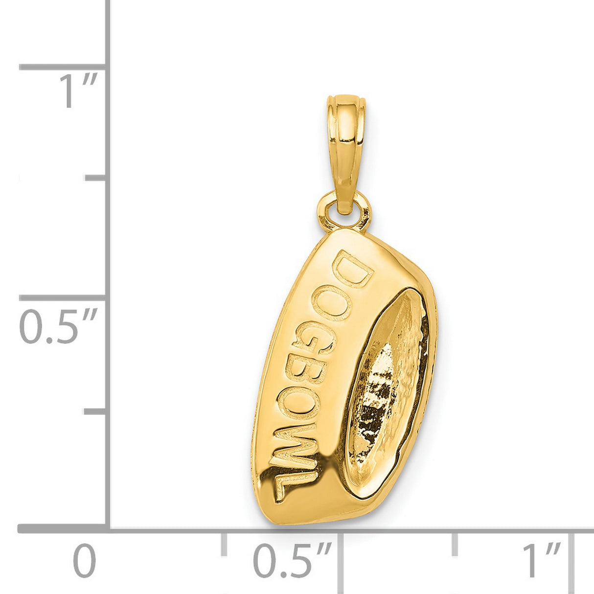 14k Yellow Gold Dog Bowl Pendant, Realistic Pet Charm with DOGBOWL, Animal Jewelry for Dog Lovers