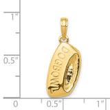 14k Yellow Gold Dog Bowl Pendant, Realistic Pet Charm with DOGBOWL, Animal Jewelry for Dog Lovers