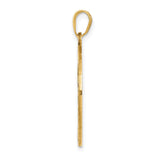 14k Yellow Gold Tree of Life Pendant, Openwork Circular Design with Textured Edge