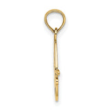 14k Yellow Gold Artist Palette Pendant with Paintbrush Accents, Painter Charm Jewelry