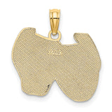 14k Yellow Gold Theater Pendant with Comedy and Tragedy Masks Drama Theme