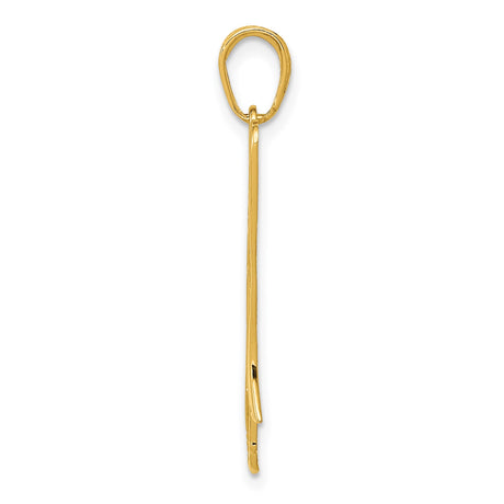 14k Yellow Gold Trombone Pendant, Musical Instrument Charm for Jazz and Brass Band Lovers