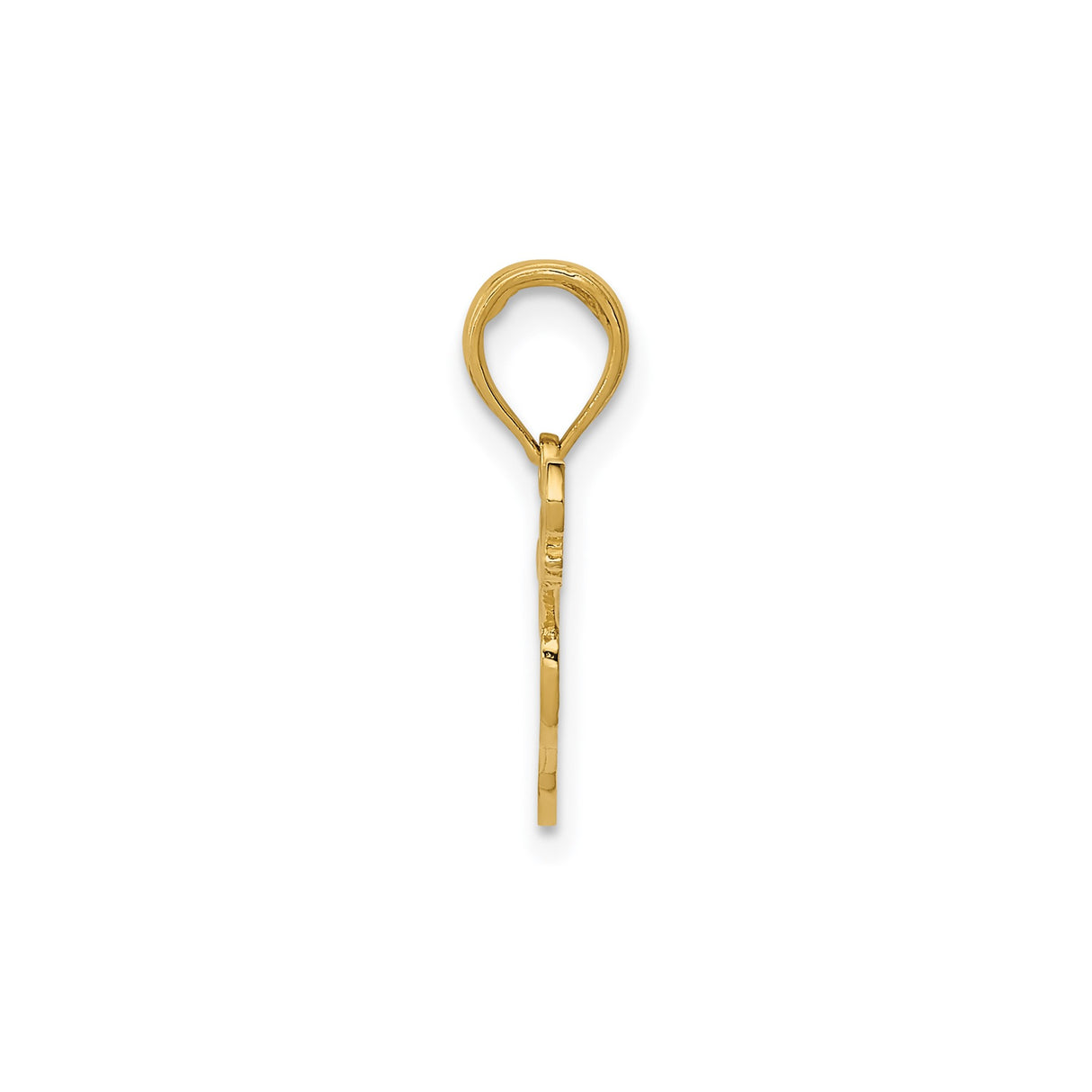 14k Yellow Gold Guitar Pendant with Detailed Engraving, Music-Inspired Jewelry Charm