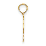 14k Yellow Gold Roller Skate Pendant with Heart Design, Vintage Style Charm for Women or Teens