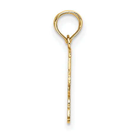 14k Yellow Gold Roller Skate Pendant with Heart Design, Vintage Style Charm for Women or Teens