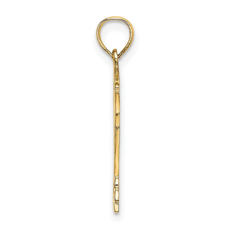 14k Yellow Gold Hockey Pendant with Stick, Puck, Helmet and Skates Cutouts, Sports Charm