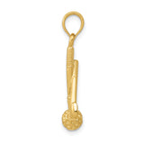 14k Yellow Gold Golf Club and Ball Pendant with Crossed Clubs, Sports Charm for Men or Unisex
