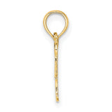 14k Yellow Gold Softball Mom Pendant with Bat and Ball Design
