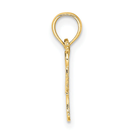 14k Yellow Gold Softball Mom Pendant with Bat and Ball Design