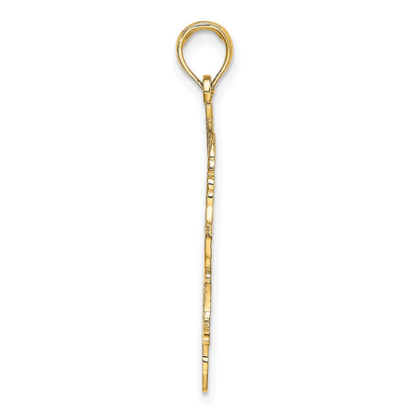 14k Yellow Gold Baseball Player Pendant with Swinging Bat Pose, Unisex Sports Charm