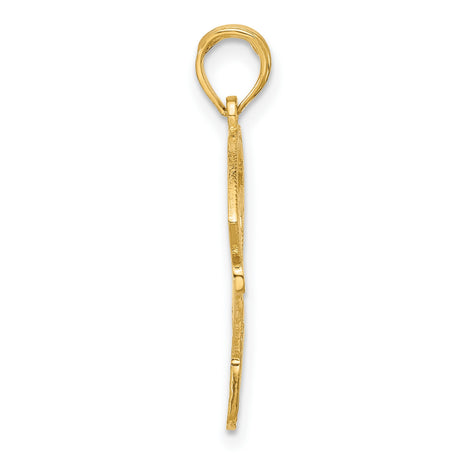14k Yellow Gold Baseball Pendant with Glove, Bat, Ball, Lightning Bolt and Home Plate Design