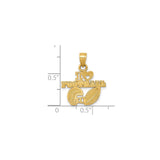 14k Yellow Gold Football Heart Pendant with Helmet and Ball, Unisex Sports Charm