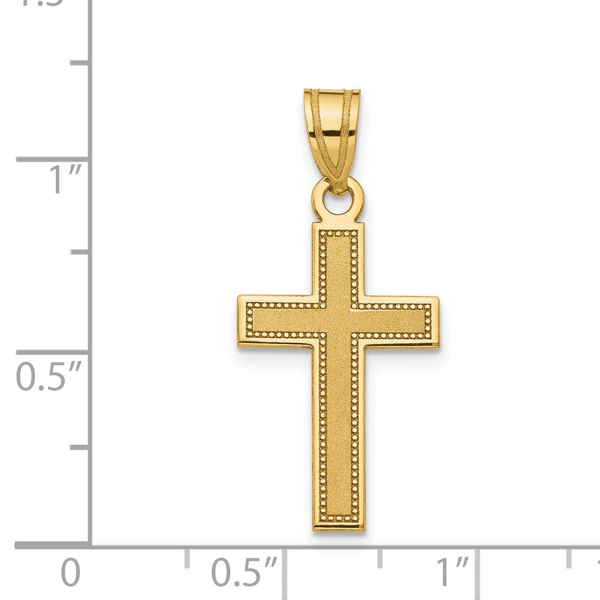 Latin Cross Charm Pendant in Real 14k Yellow Gold